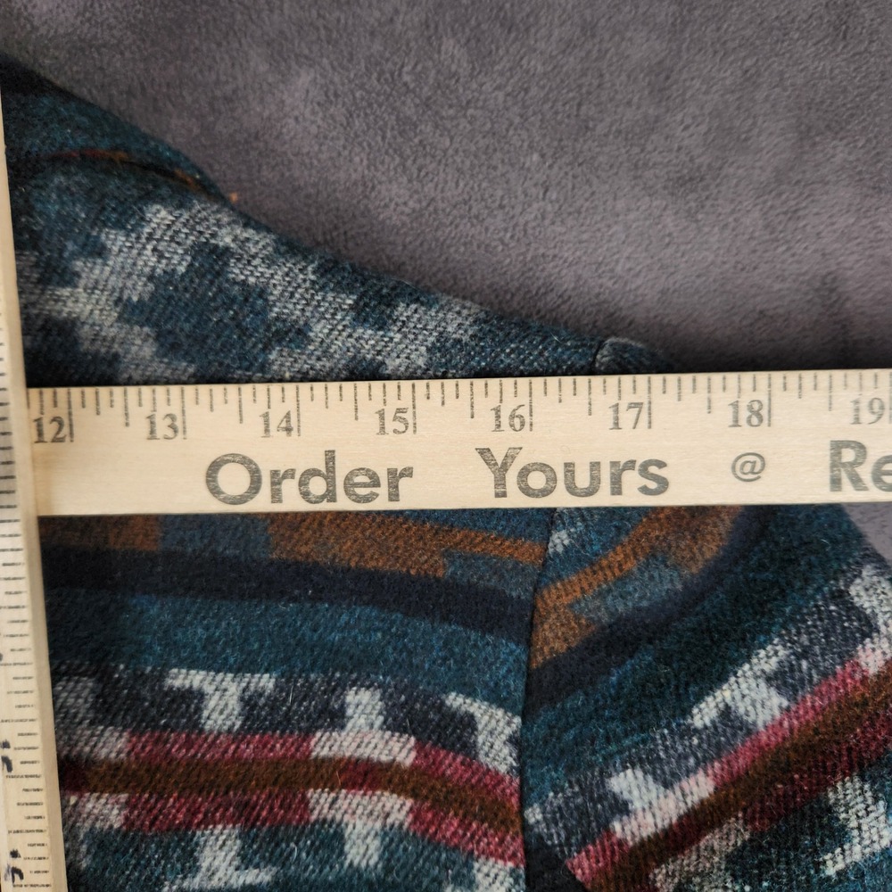 Vintage Braetan Blazer Womens Small Teal Burgundy Southwestern‎ Aztec Wool Blend - Picture 6 of 11